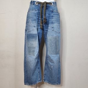 NWT Free People Moxie Low Slung Distressed Barrel Jeans Size 29